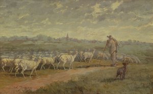 Maisema lammaslauman kanssa, 1872